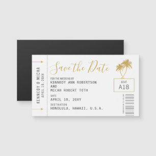 Mini Boarding Pass Beach Destination Date Magnet