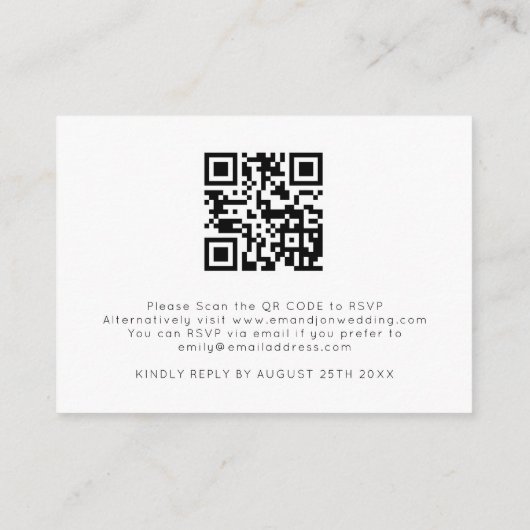 MINI Bohemian Sunflower Wedding QR Code RSVP Informatiekaartje (Achterkant)