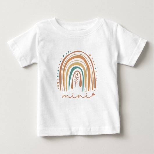 Mini Boho Regenboog en Pastel Design Baby T-shirt (Voorkant)
