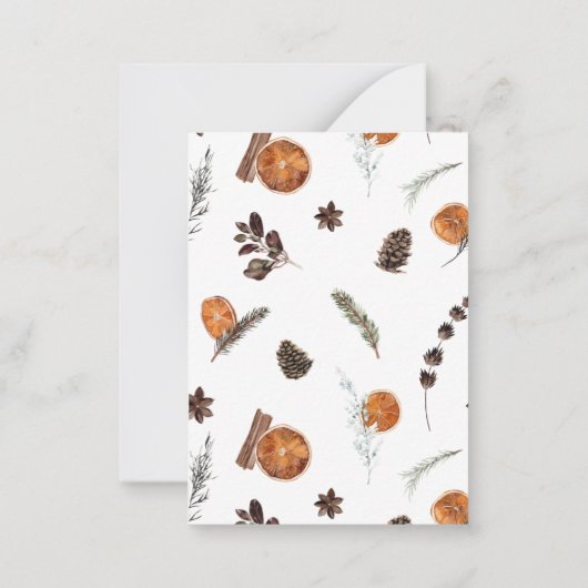 Mini Boho rustiek Sinaasappel Foto Kerstmis Script Notitiekaartje (Achterkant)