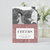 Mini Bold Holiday Verloving, Rode Fotokaart Bedankkaart (Staand voorkant)