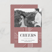 Mini Bold Holiday Verloving, Rode Fotokaart Bedankkaart (Voorkant / Achterkant)