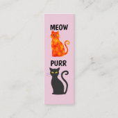 MINI BOOKMARKER BLACK CAT GINGER BLADWIJZER MINI VISITEKAARTJE (Voorkant)