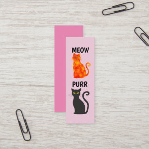MINI BOOKMARKER BLACK CAT GINGER BLADWIJZER MINI VISITEKAARTJE