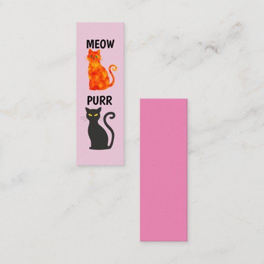 MINI BOOKMARKER BLACK CAT GINGER BLADWIJZER MINI VISITEKAARTJE (Voorkant / Achterkant)