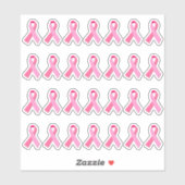 Mini Borstkanker Bewustzijn Roze Lint X 28 Sticker (Vel)