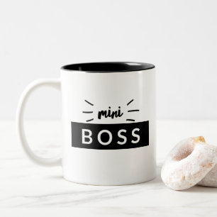 Mini Boss Statement Matching Typografie Tweekleurige Koffiemok