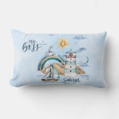 Mini Bossaardship in de Oceaan Aanpasbaar Kussen (Voorkant)