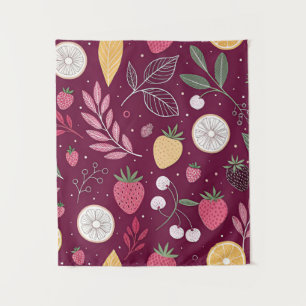 Mini botanisch wandtapijt – 34x40 fruitkunst wandd wandkleed