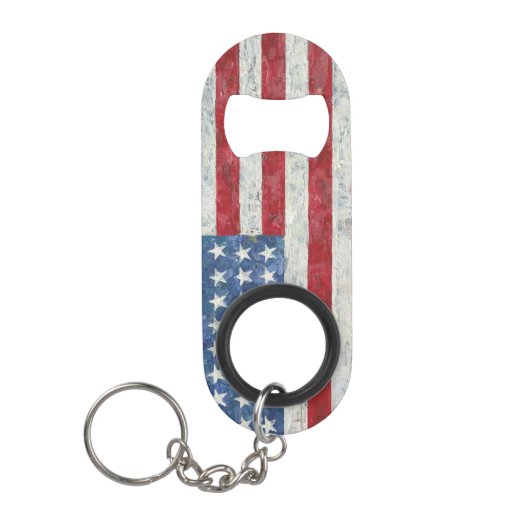 Mini Bottle Opener Sleutelhanger - Vlag VS Flessenopener (Voorkant)