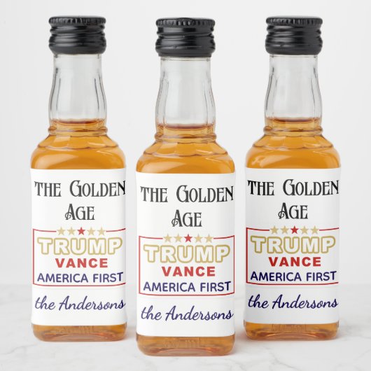 Mini Bottles President Trump, De Gouden Eeuw Likeurfles Etiket (Flessen)