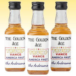 Mini Bottles President Trump, De Gouden Eeuw Likeurfles Etiket