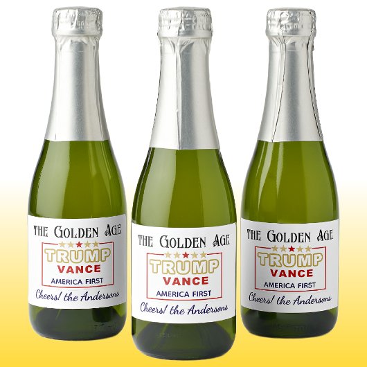 Mini Bottles President Trump, De Gouden Eeuw Sparkling Wijnetiket