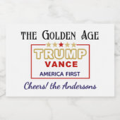 Mini Bottles President Trump, De Gouden Eeuw Sparkling Wijnetiket (Enkel label)