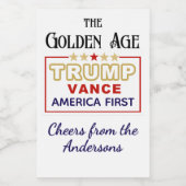 Mini Bottles President Trump, De Gouden Eeuw Wijn Etiket (Enkel label)