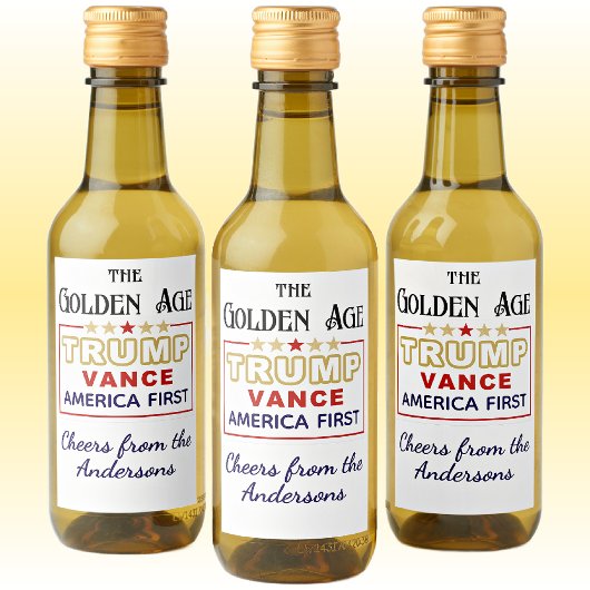 Mini Bottles President Trump, De Gouden Eeuw Wijn Etiket
