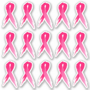 Mini Breast Kanker Bewustheid Roze Ribbons x 15 Sticker
