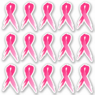 Mini Breast Kanker Bewustheid Roze Ribbons x 15 Sticker