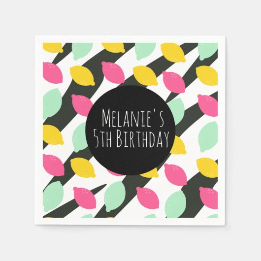 Mini Bright Roze limonade Limoen op elke dag Servet (Voorkant)