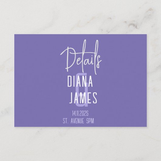 Mini Bruiloft Details Behuizing Kaart met Qr Code (Achterkant)