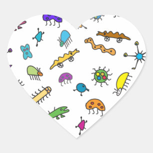 Mini Bugs en Mini Beasts Hart Sticker