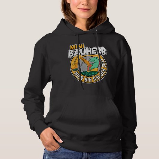 Mini Builder Dino Digger Construction Machines Hoodie (Voorkant)