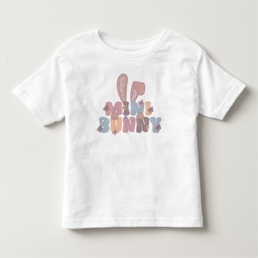 Mini Bunny Easter Retro Spring Floral Kinder Shirts (Voorkant)
