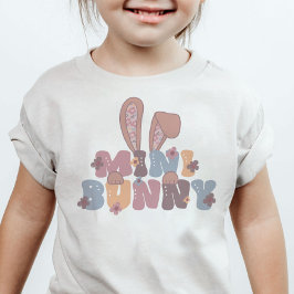 Mini Bunny Easter Retro Spring Floral Kinder Shirts