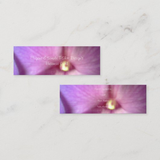 Mini Business Ca van elegant en eenvoudig T-Shirt- Mini Visitekaartje (Voorkant / Achterkant)