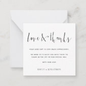 MINI | Calligrafie Foto Wedding Love and Bedankt Notitiekaartje (Voorkant)
