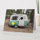 MINI CAMPER TRAILER HAPPY BIRTHDAY-kaarten Kaart (Voorkant)