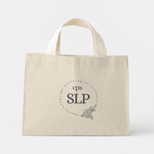 Mini Canvas tas - Donker Bloemen Logo (Achterkant)