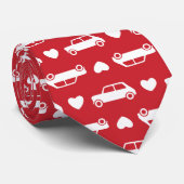 Mini Car Hearts Red Stropdas (Opgerold)