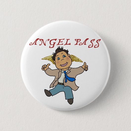 Mini Castiel Angel Ronde Button 5,7 Cm (Voorkant)