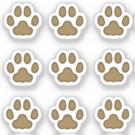 Mini Cat Paw drukt bruine diersporen in Sticker