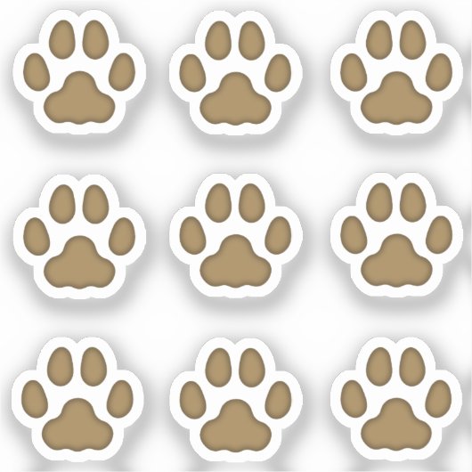 Mini Cat Paw drukt bruine diersporen in Sticker (Voorkant)