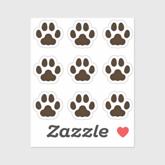 Mini Cat Paw drukt donkerbruine sporen af Sticker (Vel)