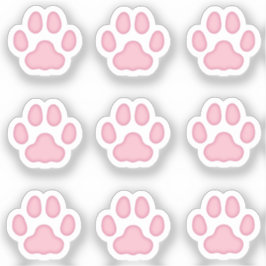 Mini Cat Paw drukt roze dierensporen Sticker