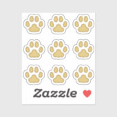 Mini Cat Paw drukt Tan Animal Trackers af Sticker (Vel)