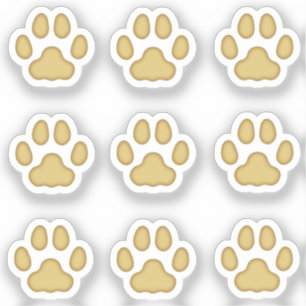 Mini Cat Paw drukt Tan Animal Trackers af Sticker