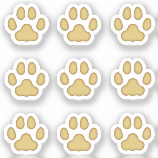Mini Cat Paw drukt Tan Animal Trackers af Sticker (Voorkant)