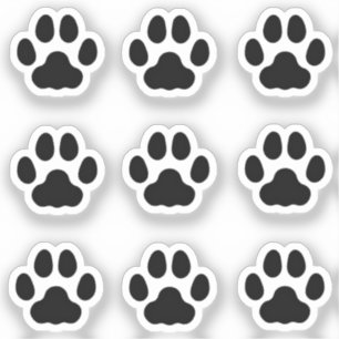 Mini Cat Paw Drukt zwarte dierenstickers af Sticker