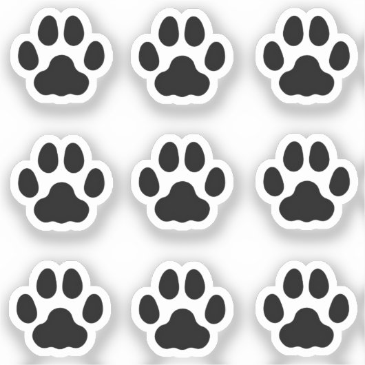 Mini Cat Paw Drukt zwarte dierenstickers af Sticker (Voorkant)