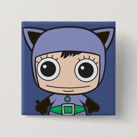 Mini Cat Woman Vierkante Button 5,1 Cm (Voorkant)