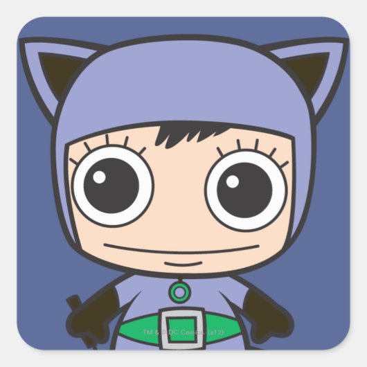 Mini Cat Woman Vierkante Sticker (Voorkant)