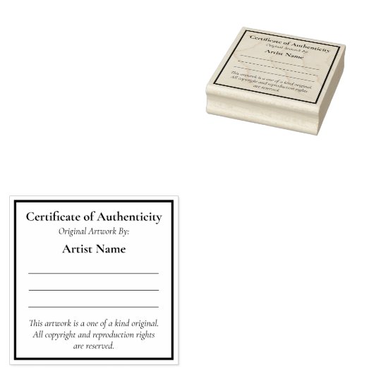  Mini Certificaat van Echtheid Rubberstempel (Gestempeld)