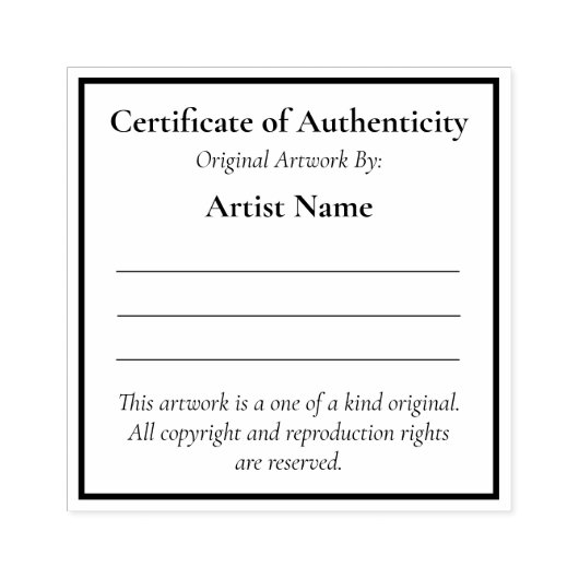  Mini Certificaat van Echtheid Rubberstempel (Afrduk)