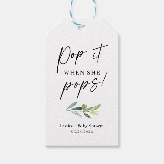 Mini Champagne Bottle Gift Label Cadeaulabel (Voorkant)