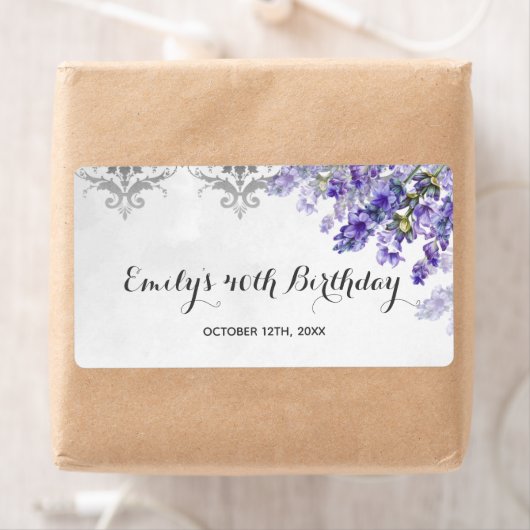 Mini champagne bottle label lavenders (Insitu)