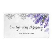 Mini champagne bottle label lavenders (Voorkant)